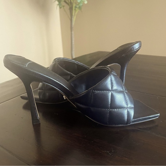 Tony Bianco Black Quilted Heeled Sandals - Picture 8 of 12
